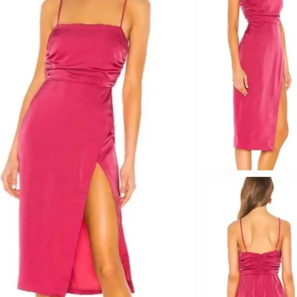Revolve NBD Sage Midi Dress Hot Pink XS
